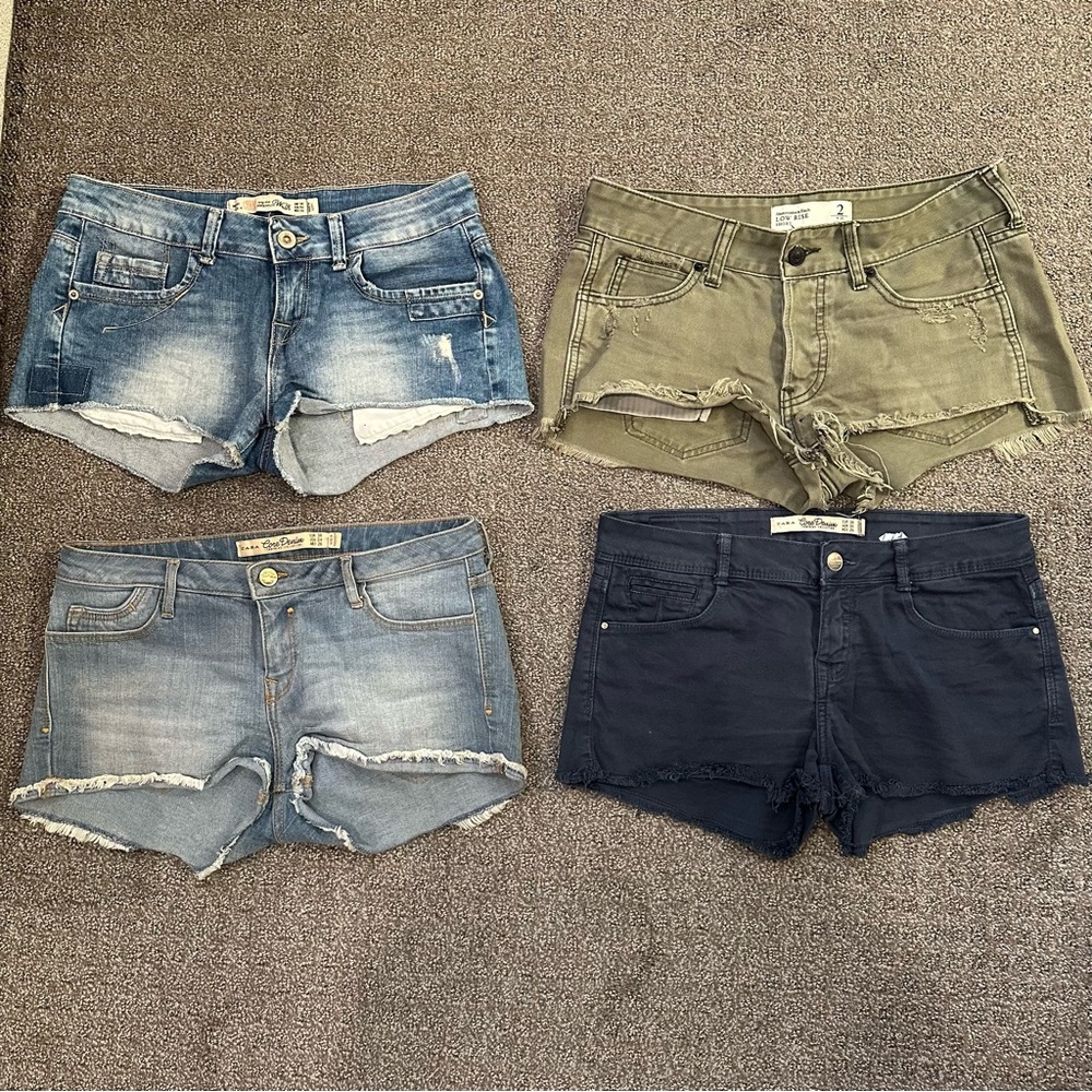 Zara and Abercrombie Low Rise Shorts